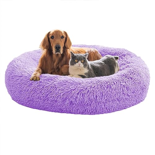 XIEMINLE Donut Katzenbett, Anti-Angst, flauschiges beruhigendes Haustierbett, rundes Plüsch-Haustierbett für große, mittelgroße und kleine Hunde und Katzen, Hundesofa mit rutschfester Unterseite, 130 XIEMINLE Donut Katzenbett, Anti-Angst, flauschiges beruhigendes Haustierbett, rundes Plüsch-Haustierbett für große, mittelgroße und kleine Hunde und Katzen, Hundesofa mit rutschfester Unterseite, 130 von XIEMINLE