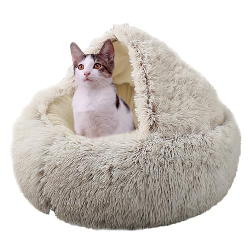 XIEMINLE Donut Katzenbett, Katzensofa, beruhigendes Bett, Haustierkissen für Kätzchen und Welpen, Hunde, rutschfestes Katzenhaus, Katzennest, Haustierbett, Plüsch-Katzenzelt, Kissen, Katzenbett, Haus, von XIEMINLE