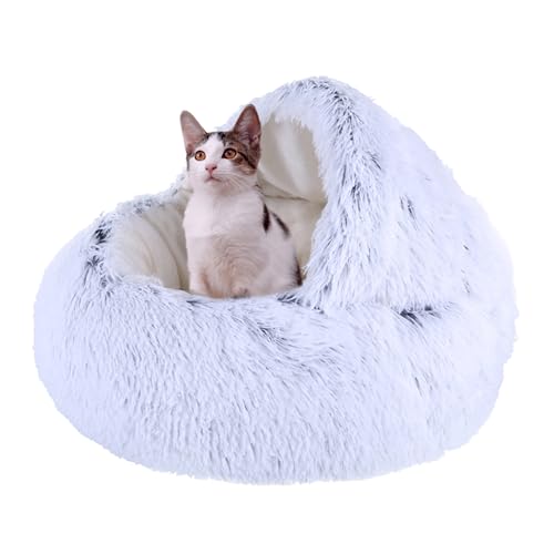 XIEMINLE Donut Katzenbett Katzensofa, Beruhigendes Bett, Haustierkissen für Kätzchen und Welpen, Hunde, rutschfestes Katzenhaus Katzennest, Haustierbett, Plüsch-Katzenzelt, Kissen, Katzenbett, Haus, von XIEMINLE
