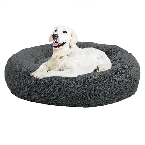 XIEMINLE Donut beruhigendes Haustierbett, kuscheliges Hundebett, beruhigendes Donut-Welpenbett für große, mittelgroße und kleine Hunde, große Hundebetten, weiches Welpensofa, waschbarer von XIEMINLE