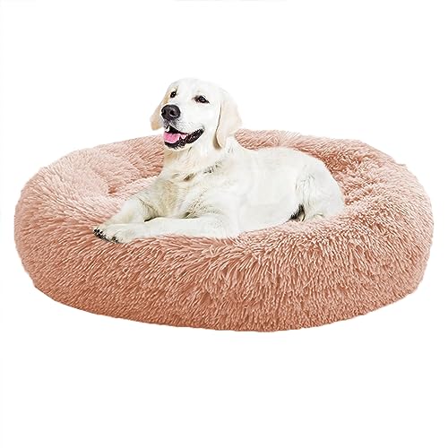 XIEMINLE Donut beruhigendes Haustierbett, kuscheliges Hundebett, beruhigendes Donut-Welpenbett für große, mittelgroße und kleine Hunde, große Hundebetten, weiches Welpensofa, waschbarer von XIEMINLE