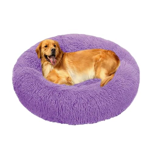 XIEMINLE Donut großes Hundebett, flauschig, beruhigend, warm, Plüsch, Welpenmatratze, rundes Hundekissen, waschbar, Katzenmatte, weiches Haustier-Kuschelnest mit rutschfester Unterseite, 130 cm, Lila XIEMINLE Donut großes Hundebett, flauschig, beruhigend, warm, Plüsch, Welpenmatratze, rundes Hundekissen, waschbar, Katzenmatte, weiches Haustier-Kuschelnest mit rutschfester Unterseite, 130 cm, Lila von XIEMINLE