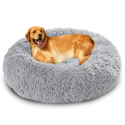XIEMINLE Donut großes Hundebett, flauschig, beruhigend, warm, Plüsch, Welpenmatratze, rundes Hundekissen, waschbar, Katzenmatte, weiches Haustier-Kuschelnest mit rutschfester Unterseite (130 cm XIEMINLE Donut großes Hundebett, flauschig, beruhigend, warm, Plüsch, Welpenmatratze, rundes Hundekissen, waschbar, Katzenmatte, weiches Haustier-Kuschelnest mit rutschfester Unterseite (130 cm von XIEMINLE