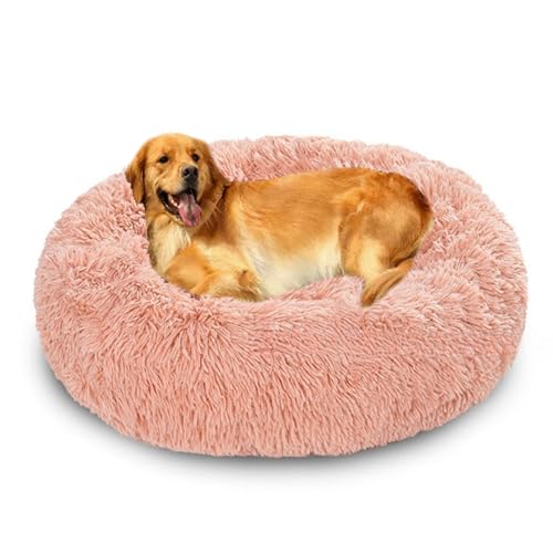 XIEMINLE Donut großes Hundebett, flauschig, beruhigend, warm, Plüsch, Welpenmatratze, rundes Hundekissen, waschbar, Katzenmatte, weiches Haustier-Kuschelnest mit rutschfester Unterseite (140 cm, Rosa) XIEMINLE Donut großes Hundebett, flauschig, beruhigend, warm, Plüsch, Welpenmatratze, rundes Hundekissen, waschbar, Katzenmatte, weiches Haustier-Kuschelnest mit rutschfester Unterseite (140 cm, Rosa) von XIEMINLE