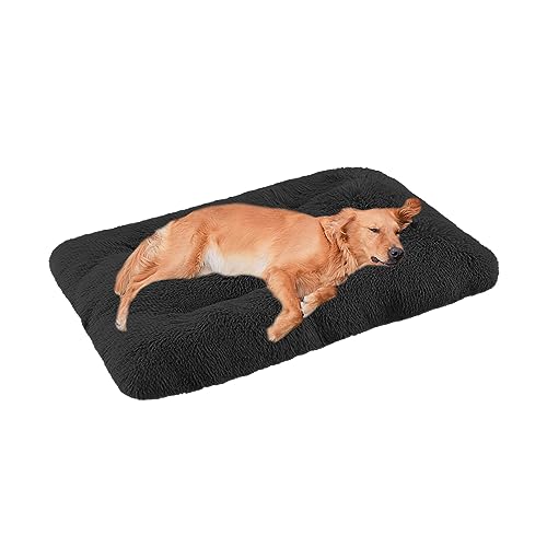 XIEMINLE Flauschige Hundematratze, beruhigendes mittelgroßes Hundebett, waschbar, Anti-Angst, Hundebett, Hundekissen, groß mit rutschfester Unterseite, Plüsch, Haustier-Katzenbetten, 65 x 48 x 8 cm, von XIEMINLE