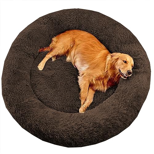 XIEMINLE Großes Donut-Hundebett mit Anti-Angstzuständen, beruhigendes Haustierbett, Katzenbett, Donut, Plüsch, für Zuhause, Welpen, Kuscheltier mit rutschfester Unterseite, waschbares Welpensofa, XIEMINLE Großes Donut-Hundebett mit Anti-Angstzuständen, beruhigendes Haustierbett, Katzenbett, Donut, Plüsch, für Zuhause, Welpen, Kuscheltier mit rutschfester Unterseite, waschbares Welpensofa, von XIEMINLE