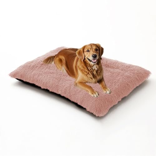 XIEMINLE Großes Hundebett, waschbare Matratze für Hundekäfig, flauschig, warm, Haustiermatte, beruhigende Haustierunterlage, weiches Welpenkissen, Plüsch-Welpendecke mit rutschfester Unterseite (65 x von XIEMINLE