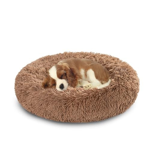 XIEMINLE Großes Hundebett aus Plüsch, Donut-Hundekorb, flauschig, Anti-Angst, Haustierbett, wärmend, rund, kuschelig, Haustiernest, maschinenwaschbar, Welpenmatte, rutschfestes Welpenkissen, Kissen XIEMINLE Großes Hundebett aus Plüsch, Donut-Hundekorb, flauschig, Anti-Angst, Haustierbett, wärmend, rund, kuschelig, Haustiernest, maschinenwaschbar, Welpenmatte, rutschfestes Welpenkissen, Kissen von XIEMINLE