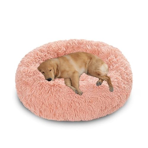 XIEMINLE Großes rundes Hundebett für den Innenbereich, Plüsch, selbstwärmendes Haustierbett, weiches Welpen-Kuschelnest, flauschiges Hundekissen, waschbar, Donut-Haustiermatratze mit rutschfester XIEMINLE Großes rundes Hundebett für den Innenbereich, Plüsch, selbstwärmendes Haustierbett, weiches Welpen-Kuschelnest, flauschiges Hundekissen, waschbar, Donut-Haustiermatratze mit rutschfester von XIEMINLE