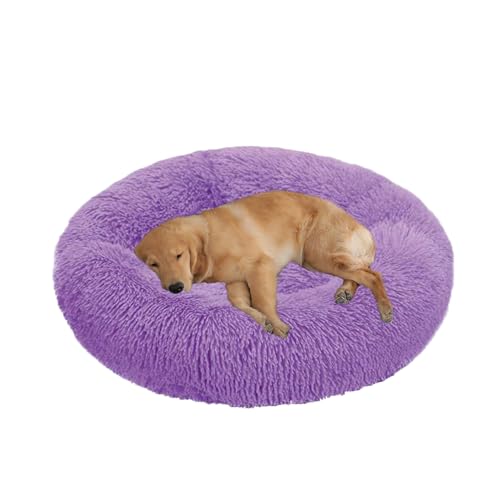 XIEMINLE Großes rundes Hundebett für den Innenbereich, Plüsch, selbstwärmendes Haustierbett, weiches Welpen-Kuschelnest, flauschiges Hundekissen, waschbar, Donut-Haustiermatratze mit rutschfester XIEMINLE Großes rundes Hundebett für den Innenbereich, Plüsch, selbstwärmendes Haustierbett, weiches Welpen-Kuschelnest, flauschiges Hundekissen, waschbar, Donut-Haustiermatratze mit rutschfester von XIEMINLE