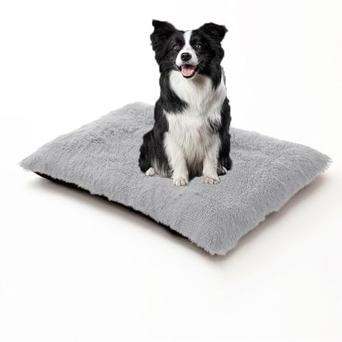 XIEMINLE Hundebett, Anti-Angst-Hundekissen, Kissen für Kiste, Plüsch-Schlafmatratze, warmes Haustierbett, weiche Hundehütte, waschbar, Welpendecke mit rutschfester Unterseite (110 x 75 x 10 cm von XIEMINLE
