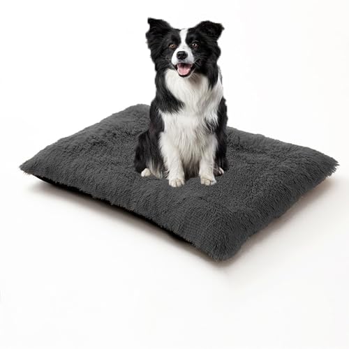 XIEMINLE Hundebett, Anti-Angst-Hundekissen, Kissen für Kiste, Plüsch-Schlafmatratze, warmes Haustierbett, weiche Hundehütte, waschbar, Welpendecke mit rutschfester Unterseite (65 x 48 x 8 cm von XIEMINLE