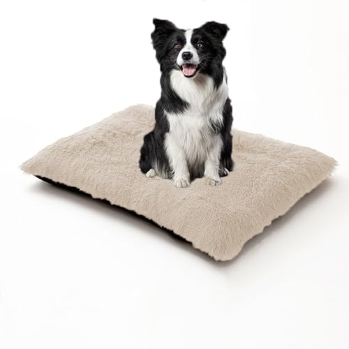 XIEMINLE Hundebett, Anti-Angst-Hundekissen, Kissen für Kiste, Plüsch-Schlafmatratze, warmes Haustierbett, weiche Hundehütte, waschbar, Welpendecke mit rutschfester Unterseite (65 x 48 x 8 cm von XIEMINLE