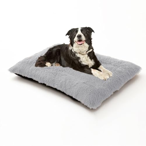 XIEMINLE Hundebett, beruhigende Haustiermatte, Plüsch-Hundematratze für Kiste, weich, bequem, gepolstert, warmes Welpenkissen, waschbar, Welpendecke mit rutschfester Unterseite (93 x 65 x 10 cm von XIEMINLE
