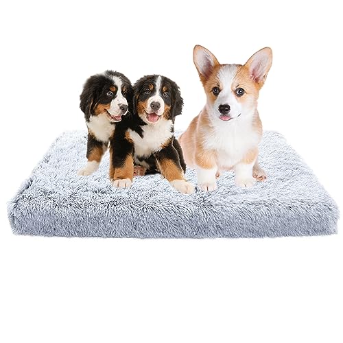 XIEMINLE Hundebett, orthopädisches Hundesofa, beruhigende Hundekäfig-Matratze, Hundematte Matratze für Box mit rutschfester Unterseite, Plüsch-Hundematte, mittelgroßes Hundekissen, Bett, 50 x 40 x 5 von XIEMINLE