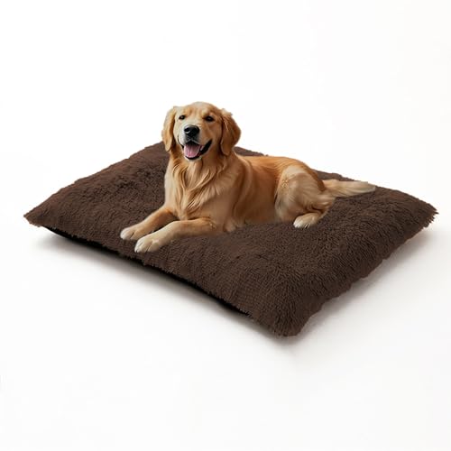 XIEMINLE Hundebett, warme Plüsch-Hundematratze für Kiste, flauschige Haustiermatte, bequeme Haustierunterlage, Käfig, Welpenbetten, Kissen, waschbare Welpendecke mit rutschfester Unterseite, 122 x 85 von XIEMINLE