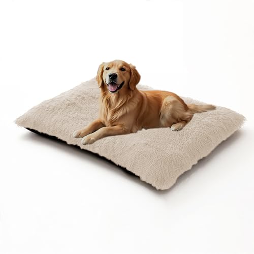 XIEMINLE Hundebett, warme Plüsch-Hundematratze für Kiste, flauschige Haustiermatte, bequeme Haustierunterlage, Käfig, Welpenbetten, Kissen, waschbare Welpendecke mit rutschfester Unterseite (110 x 75 von XIEMINLE