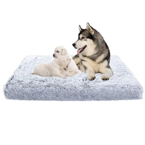 XIEMINLE Hundebett Grosse Hunde, Hundekissen Plüsch Waschbar Hundekorb, Anti-Angst Hundebetten Zwinger-Auflage, Orthopädisch Anti-Rutsch Hundesofa Haustierbett Hundematratze Welpen Kissen(50x40x5cm) von XIEMINLE