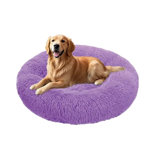 XIEMINLE Hundebett aus Plüsch, selbstwärmend, maschinenwaschbar, großes Donut-Haustierbett, runde Welpenmatratze, beruhigende Welpenmatte mit rutschfester Unterseite, 70 cm, Lila XIEMINLE Hundebett aus Plüsch, selbstwärmend, maschinenwaschbar, großes Donut-Haustierbett, runde Welpenmatratze, beruhigende Welpenmatte mit rutschfester Unterseite, 70 cm, Lila von XIEMINLE