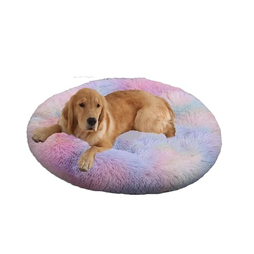 XIEMINLE Hundebett für den Innenbereich, Donut-Haustierbett, rundes Hundekissen, maschinenwaschbar, Plüsch-Haustiermatte, warmes Welpennest, flauschiger Welpenkorb mit rutschfester Unterseite (130 cm XIEMINLE Hundebett für den Innenbereich, Donut-Haustierbett, rundes Hundekissen, maschinenwaschbar, Plüsch-Haustiermatte, warmes Welpennest, flauschiger Welpenkorb mit rutschfester Unterseite (130 cm von XIEMINLE