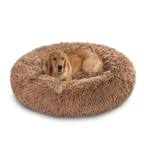 XIEMINLE Hundebett für den Innenbereich, Donut-Haustierbetten, rundes Hundekissen, maschinenwaschbar, Plüsch-Haustiermatte, warmes Welpennest, flauschiger Welpenkorb mit rutschfester Unterseite (120 XIEMINLE Hundebett für den Innenbereich, Donut-Haustierbetten, rundes Hundekissen, maschinenwaschbar, Plüsch-Haustiermatte, warmes Welpennest, flauschiger Welpenkorb mit rutschfester Unterseite (120 von XIEMINLE
