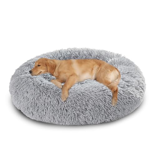 XIEMINLE Hundebett für mittelgroße und große Hunde und Katzen, Plüsch, Anti-Angst, rundes Haustierkissen, maschinenwaschbar, Donut-Welpenmatte, warmes Welpennest mit rutschfester Unterseite (150 cm XIEMINLE Hundebett für mittelgroße und große Hunde und Katzen, Plüsch, Anti-Angst, rundes Haustierkissen, maschinenwaschbar, Donut-Welpenmatte, warmes Welpennest mit rutschfester Unterseite (150 cm von XIEMINLE