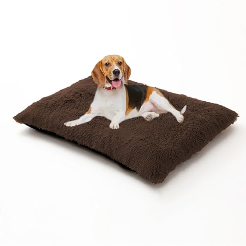 XIEMINLE Hundekäfigbett, warm, weich, flauschig, Anti-Angst, Hundekissen, waschbar, Haustiermatte mit abnehmbarem Bezug, Plüsch-Welpenunterlage mit rutschfester Unterseite, 140 x 110 x 12 cm, Braun XIEMINLE Hundekäfigbett, warm, weich, flauschig, Anti-Angst, Hundekissen, waschbar, Haustiermatte mit abnehmbarem Bezug, Plüsch-Welpenunterlage mit rutschfester Unterseite, 140 x 110 x 12 cm, Braun von XIEMINLE