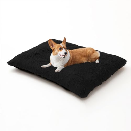 XIEMINLE Hundekissen, Plüsch, Anti-Angst, flauschige Kistenmatratze für Hundehütte, waschbare Haustiermatte, warme Welpenunterlage mit rutschfester Unterseite, für mittelgroße und große Hunde (70 x 50 von XIEMINLE