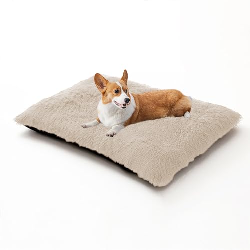 XIEMINLE Hundekissen, Plüsch, Anti-Angst, flauschige Matratze für Hundehütte, waschbare Haustiermatte, warme Welpenunterlage mit rutschfester Unterseite, für mittelgroße und große Hunde (120 x 90 x 10 von XIEMINLE