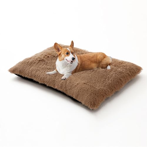 XIEMINLE Hundekissen, Plüsch, Anti-Angst, flauschige Matratze für Hundehütte, waschbare Haustiermatte, warme Welpenunterlage mit rutschfester Unterseite, für mittelgroße und große Hunde (70 x 50 x 8 von XIEMINLE
