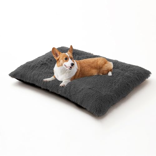 XIEMINLE Hundekissen, Plüsch, Anti-Angst, flauschige Matratze für Hundehütte, waschbare Haustiermatte, warme Welpenunterlage mit rutschfester Unterseite, für mittelgroße und große Hunde (70 x 50 x 8 von XIEMINLE
