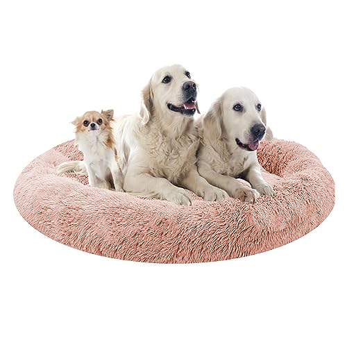 XIEMINLE Hundekissen Hundesofa, Flauschig Plüsch Hundebett Donut Kuscheliges Hundekorb für Große Mittelgroße Hunde, Orthopädisches Hundebett, Welpen Kissen Katzenbett Donut Kuscheliges(Ø110cm) von XIEMINLE