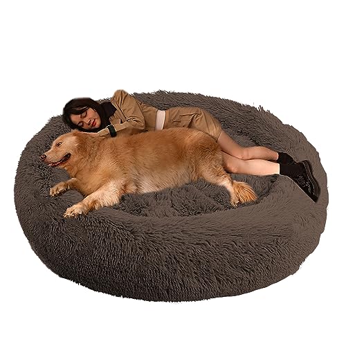 XIEMINLE Hundekissen Hundesofa Haustierbett, Orthopädisches Hundebett Katzenbett, Katzenschlafplatz für Katzen und Hunde, Rundes Hundebett für Mittelgroße und Große Hunde und Andere Haustiere(Ø120cm) von XIEMINLE