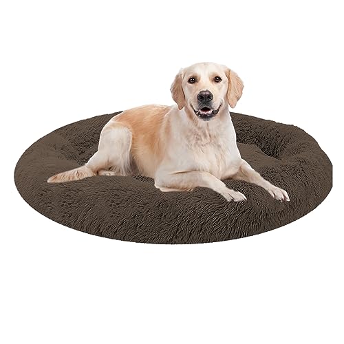 XIEMINLE Hundesofa Haustierbett, Round Plüsch Hundebett, Donut Kuscheliges Hundekorb, Orthopädisches Hundebett Katzenbett Flauschig, Haustier Hundebetten für Mittelgroße Hunde, Katzenbett(Ø80cm) von XIEMINLE