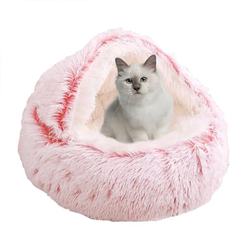 XIEMINLE Katzenbett, Katzenhaus, Plüsch, für Hunde und Katzen, Haustierkissen, Sofa, Haustierbett, beruhigendes Bett, Donut-Katzennest mit rutschfester Unterseite für Indoor-Katzen und Welpen, kleine von XIEMINLE