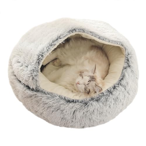 XIEMINLE Katzenbett für den Innenbereich, rutschfestes Katzensofa, Haustierbett, Plüsch-Katzenkissen, kleines Katzenzelt, Haustierkissen, große Höhle, Schlafbett für Kätzchen und Welpen, 40 cm, Grau XIEMINLE Katzenbett für den Innenbereich, rutschfestes Katzensofa, Haustierbett, Plüsch-Katzenkissen, kleines Katzenzelt, Haustierkissen, große Höhle, Schlafbett für Kätzchen und Welpen, 40 cm, Grau von XIEMINLE