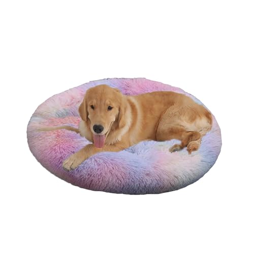 XIEMINLE Orthopädisches Hundebett, flauschiges, rundes Haustierbett, Plüsch-Hundekissen, Donut-Motiv, rutschfest, maschinenwaschbar, Welpenhütte, Anti-Angst, Welpenmatratze, warme Katzenmatte (130 cm XIEMINLE Orthopädisches Hundebett, flauschiges, rundes Haustierbett, Plüsch-Hundekissen, Donut-Motiv, rutschfest, maschinenwaschbar, Welpenhütte, Anti-Angst, Welpenmatratze, warme Katzenmatte (130 cm von XIEMINLE
