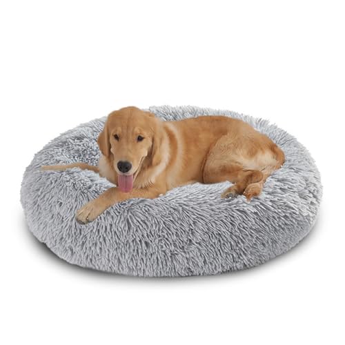XIEMINLE Orthopädisches Hundebett, flauschiges, rundes Haustierbett, Plüsch-Hundekissen, Donut-Motiv, rutschfest, maschinenwaschbar, Welpenhütte, Anti-Angst-Welpen-Matratze, warme Katzenmatte (140 cm XIEMINLE Orthopädisches Hundebett, flauschiges, rundes Haustierbett, Plüsch-Hundekissen, Donut-Motiv, rutschfest, maschinenwaschbar, Welpenhütte, Anti-Angst-Welpen-Matratze, warme Katzenmatte (140 cm von XIEMINLE