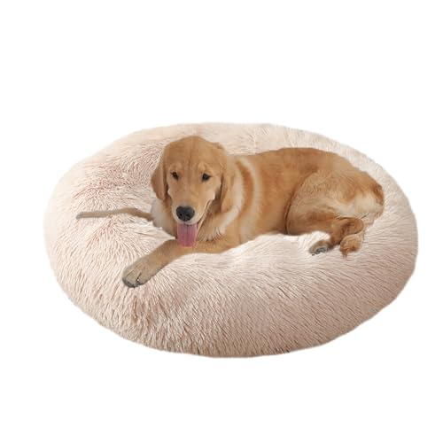 XIEMINLE Orthopädisches Hundebett, flauschiges, rundes Haustierbett, Plüsch-Hundekissen, Donut-Motiv, rutschfest, maschinenwaschbar, Welpenhütte, Anti-Angst-Welpen-Matratze, warme Katzenmatte (150 cm XIEMINLE Orthopädisches Hundebett, flauschiges, rundes Haustierbett, Plüsch-Hundekissen, Donut-Motiv, rutschfest, maschinenwaschbar, Welpenhütte, Anti-Angst-Welpen-Matratze, warme Katzenmatte (150 cm von XIEMINLE