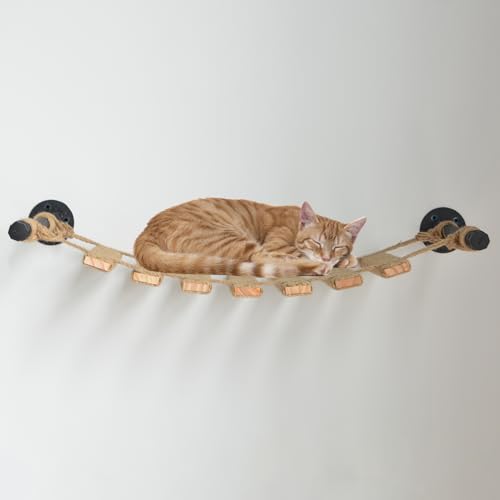 XIFOWE Katzenhängematte zur Wandmontage, 178 x 27,4 cm, Wandmontage, Katzenregale, Metallhalterungen, Katzenbetten zum Schlafen, Spielen, Klettern und Ausruhen, stabilisierte Katzenmöbel für große XIFOWE Katzenhängematte zur Wandmontage, 178 x 27,4 cm, Wandmontage, Katzenregale, Metallhalterungen, Katzenbetten zum Schlafen, Spielen, Klettern und Ausruhen, stabilisierte Katzenmöbel für große von XIFOWE