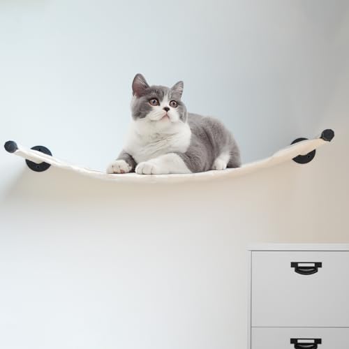 XIFOWE Katzenhängematte zur Wandmontage, 90 x 33 cm, Wandmontage, Katzenregale, Metallhalterungen, Katzenbetten zum Schlafen, Spielen, Klettern und Ausruhen, stabilisierte Wandmöbel für große Katzen XIFOWE Katzenhängematte zur Wandmontage, 90 x 33 cm, Wandmontage, Katzenregale, Metallhalterungen, Katzenbetten zum Schlafen, Spielen, Klettern und Ausruhen, stabilisierte Wandmöbel für große Katzen von XIFOWE