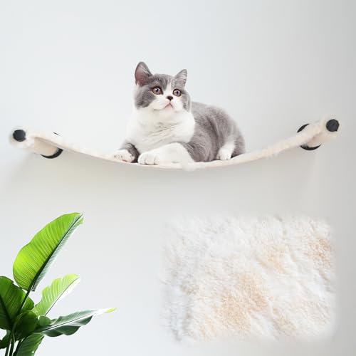 XIFOWE Katzenhängematte zur Wandmontage, 90 x 34,5 cm, Wandmontage, Katzenregale, Metallhalterungen, Katzenbetten zum Schlafen, Spielen, Klettern und Ausruhen, stabilisierte Wandmöbel XIFOWE Katzenhängematte zur Wandmontage, 90 x 34,5 cm, Wandmontage, Katzenregale, Metallhalterungen, Katzenbetten zum Schlafen, Spielen, Klettern und Ausruhen, stabilisierte Wandmöbel von XIFOWE