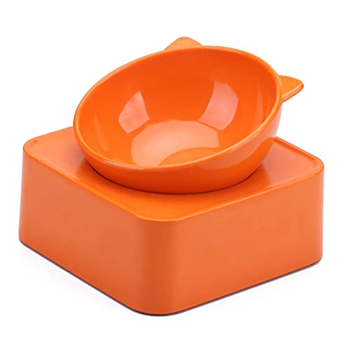 XIGAWAY Erhöhter Futternapf für Hunde und Katzen, 0-30 ° frei geneigt, rutschfester, abnehmbarer Futternapf (orange) von XIGAWAY
