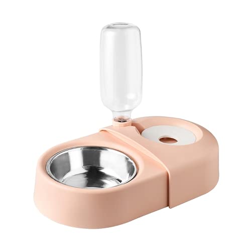 XIGAWAY Futternapf, Doppelnapf, automatischer Wasserspender, Futterspender für Hunde und Katzen (Pink) von XIGAWAY
