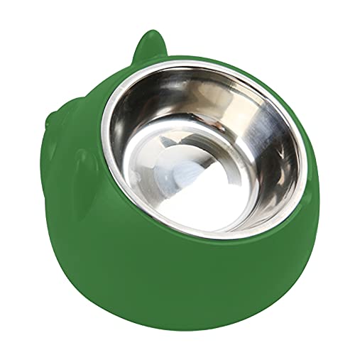 XIGAWAY Geneic Futternapf für Katzen und Hunde, Edelstahl, 15 ° abgeschrägt, rutschfest, für Haustiere, Grün von XIGAWAY