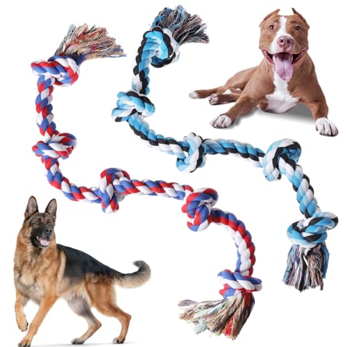 XIGOU Hundespielzeug für große Hunde, aggressive Kauer, Hunde-Kauspielzeug für große Rassen, unzerstörbar, strapazierfähig, 91 cm, 5 Knoten, Hundespielzeug, stabiles Seilspielzeug für Hunde, XIGOU Hundespielzeug für große Hunde, aggressive Kauer, Hunde-Kauspielzeug für große Rassen, unzerstörbar, strapazierfähig, 91 cm, 5 Knoten, Hundespielzeug, stabiles Seilspielzeug für Hunde, von XIGOU