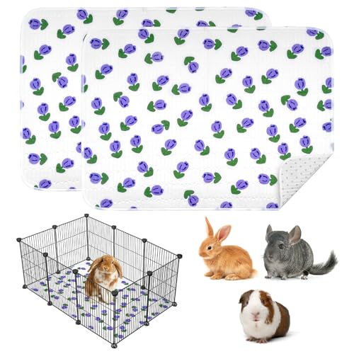 XIGOUPT Meerschweinchen-Käfigeinlagen, wiederverwendbar, für Kleintiere, super saugfähig, Meerschweinchen-Matte, wasserdichte Fleece-Bettwäsche für Kaninchen, Kätzchen, Hamster, Chinchillas, 2 Stück XIGOUPT Meerschweinchen-Käfigeinlagen, wiederverwendbar, für Kleintiere, super saugfähig, Meerschweinchen-Matte, wasserdichte Fleece-Bettwäsche für Kaninchen, Kätzchen, Hamster, Chinchillas, 2 Stück von XIGOUPT