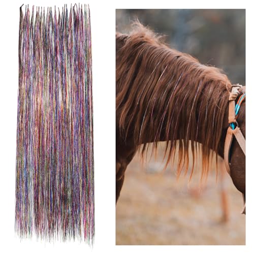 25 Stück Haarschmuck für Pferde, 60cm Bunte Haarsträhnen Glitzernde Pferdehaar Tinsel Extensions Pferde Haarverlängerung Pferdemähne und Schwanz Bling Zubehör für Western-Hochzeitsbraut-Pferde 25 Stück Haarschmuck für Pferde, 60cm Bunte Haarsträhnen Glitzernde Pferdehaar Tinsel Extensions Pferde Haarverlängerung Pferdemähne und Schwanz Bling Zubehör für Western-Hochzeitsbraut-Pferde von XIHIRCD