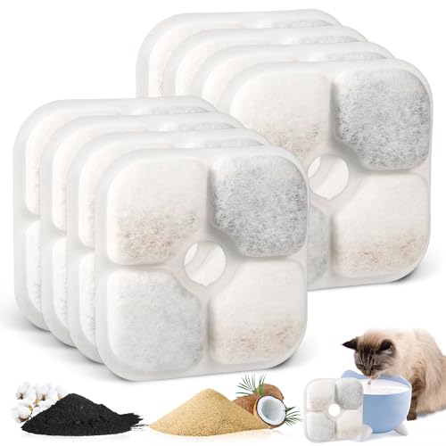 XIHIRCD 8st Trinkbrunnen Filter für Katze, Trinkbrunnen Filter Tragbar Trinkbrunnen Filter Kompatibel mit PIXI Haustier Katzen Hunde Wasserspender von XIHIRCD