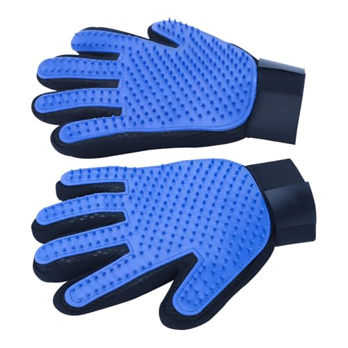 XIKAYA Katzenbürsten für sanftes Haaren, Verbessertes Fünf-Finger-Design, Verschlüsselte weiche Entfilzungsbürste, Fellpflege & krallenpflege für Katzen - 2 Stück (Blau) von XIKAYA